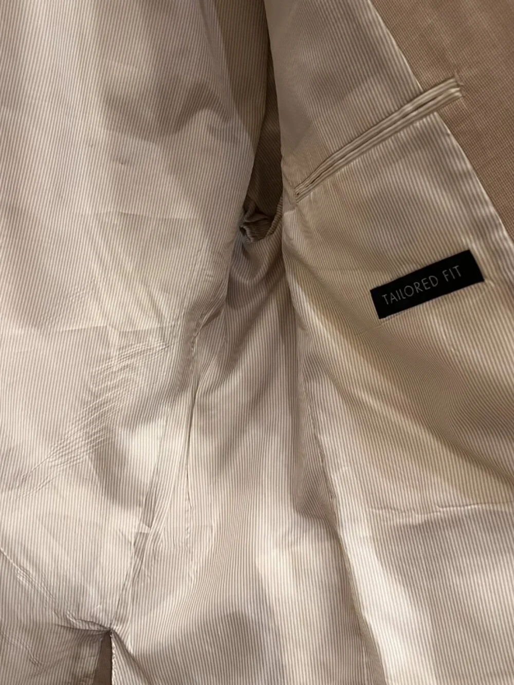 Jos. A. Bank Tailored Fit Cotton Wool Beige Tan Sportcoat Jacket, Size 42R